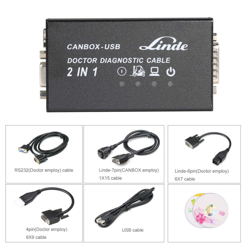 2016V Linde Canbox and Doctor USB Diagnostic Tool 2 in 1 Truck Scanner