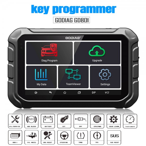 [US Ship] GODIAG GD801 Key Programming and Mileage Correction Tool Support ABS SRS Functions
