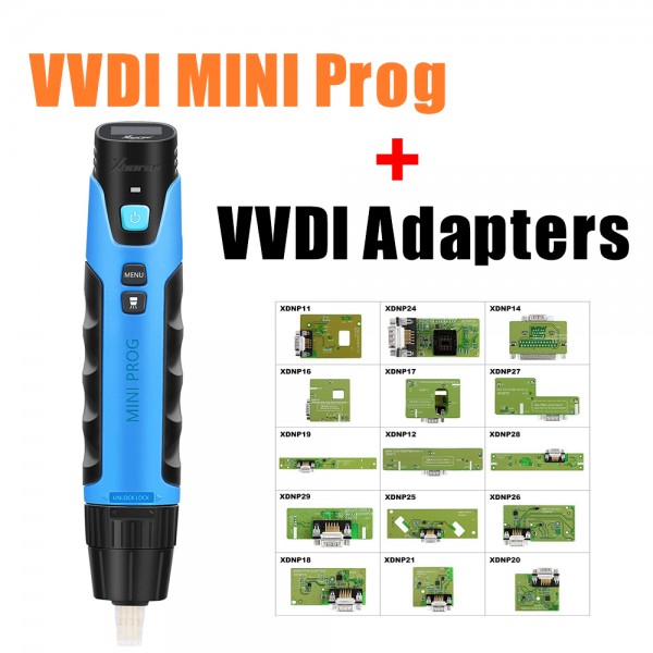 Xhorse VVDI MINI Prog Powerful Chip Programmer Plus Xhorse VVDI Adapters & Cables Solder-free Full Set (Completed Set)
