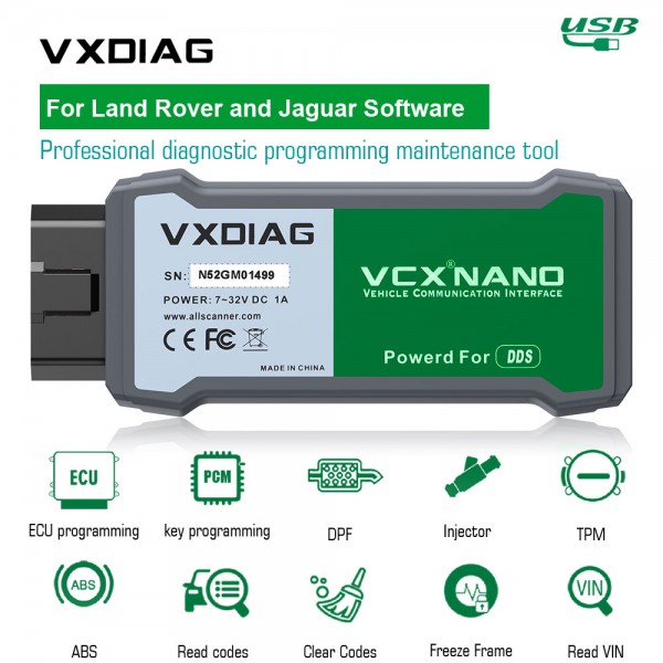 [US/UK Ship] WIFI version VXDIAG VCX NANO for Land Rover and Jaguar Software V160
