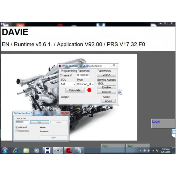DAF DAVIE DEVELOPER TOOL and DAF DAVIE(DEVIK) for Adblue Removal Work with DAF VCI Lite